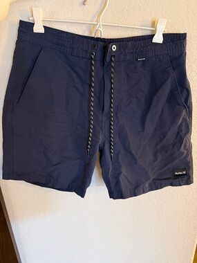 Hurley Navy Blue Men's Swim hybrid shorts/Trunks with Contrast Drawstring